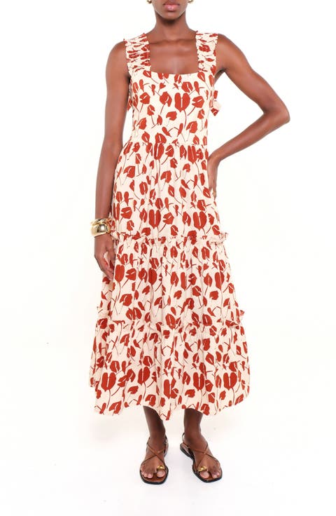 The New Sunset Print Sleeveless Maxi Dress