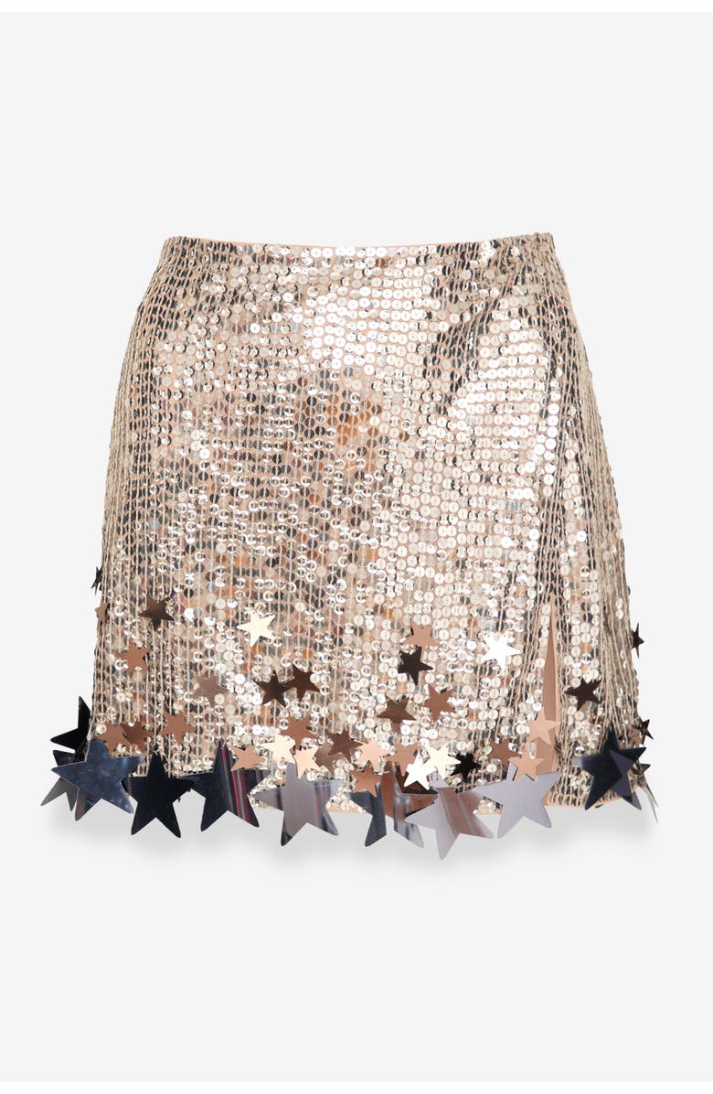 NASTY GAL Limited Embellished Star Trim Mini Skirt, Alternate, color, Silver