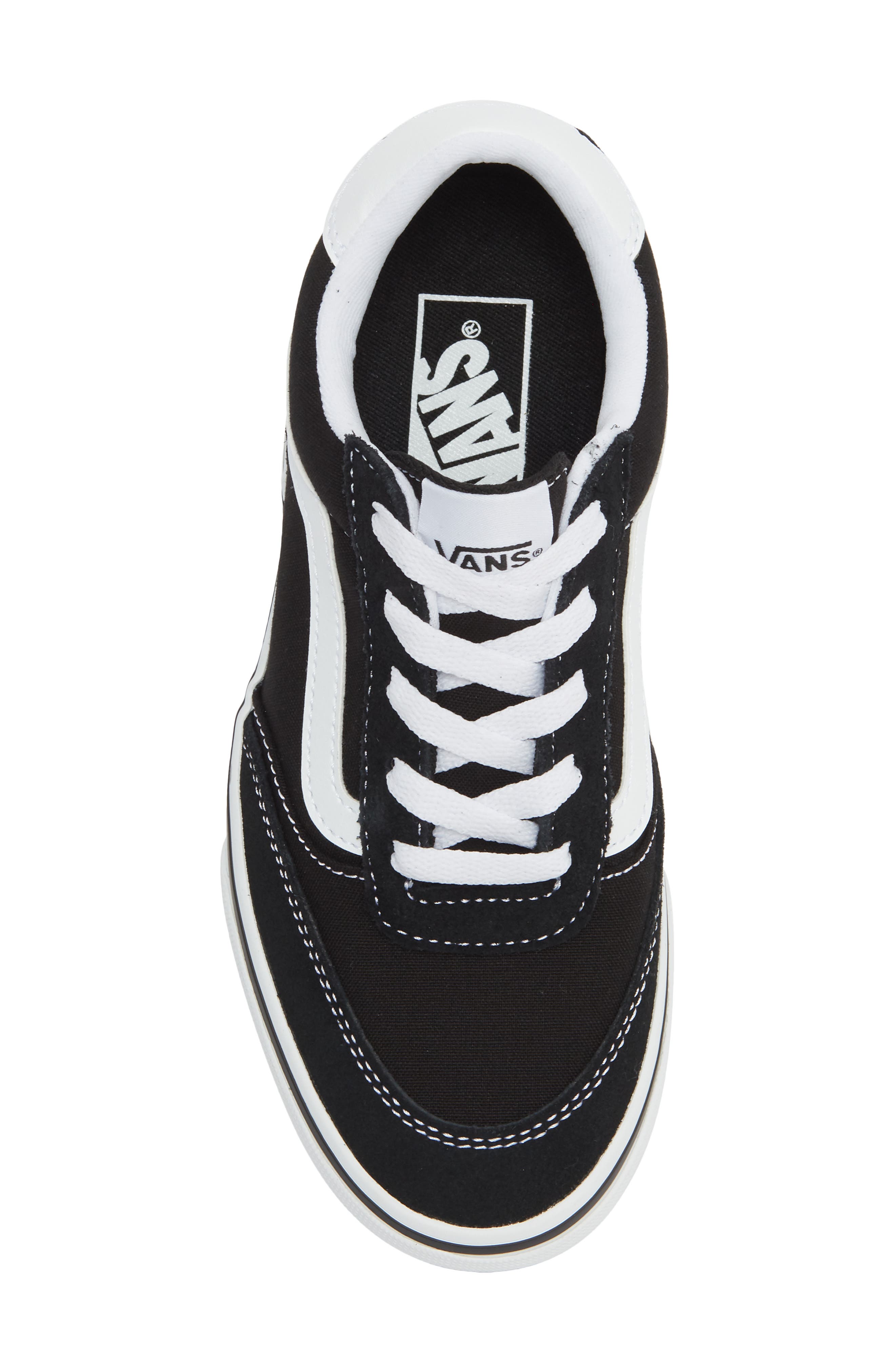 Kids' Brooklyn Leather Sneaker, Alternate, color, BLACK WHITE