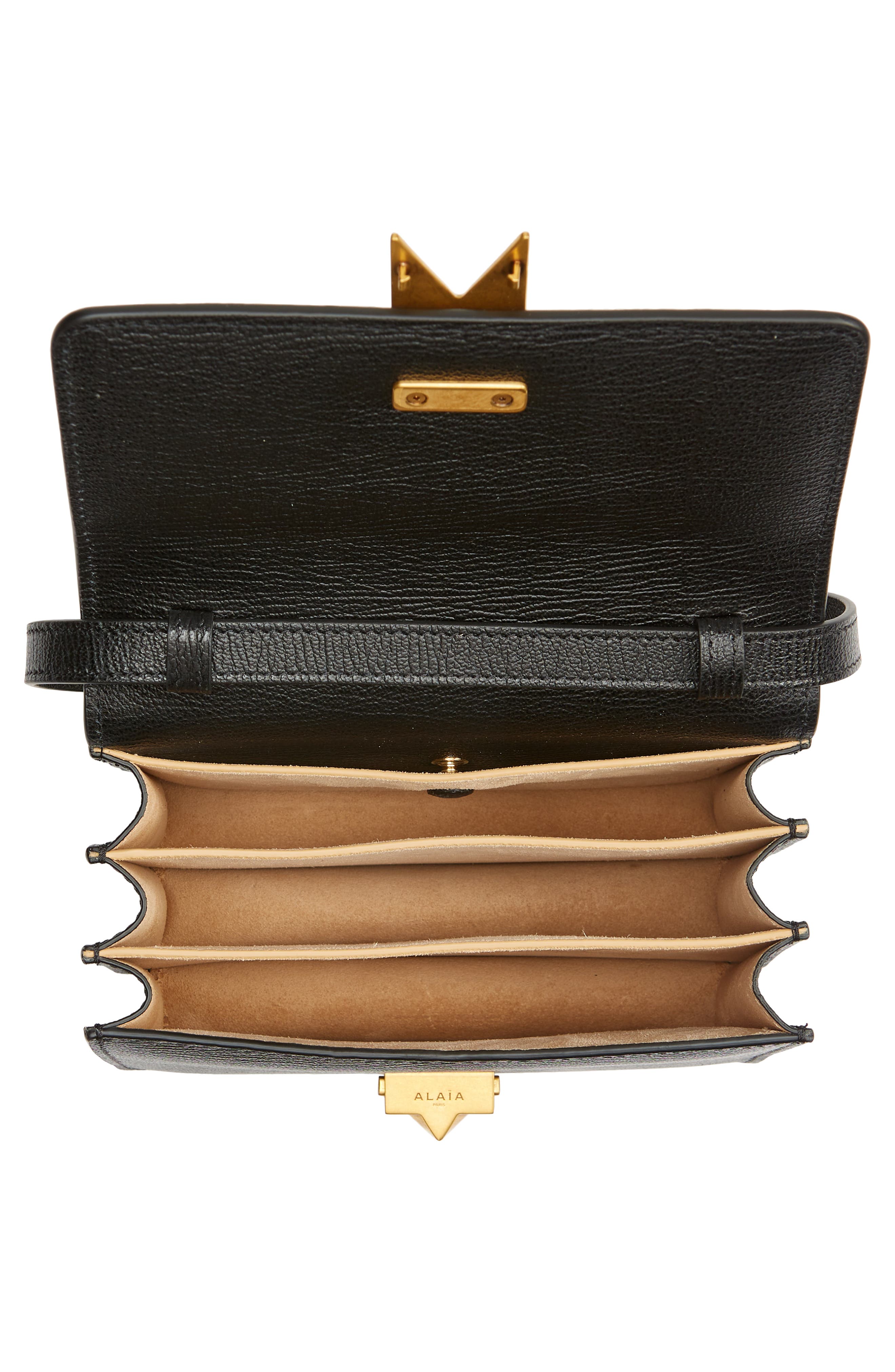 Alaïa Small Le Papa Leather Crossbody Bag, Alternate, color, 