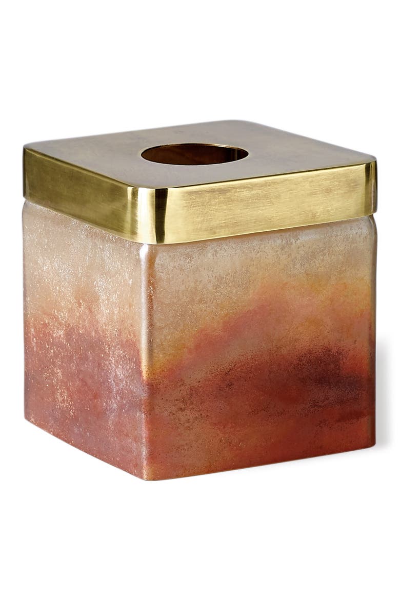 Torched Tissue Box Cover, Main, color, AMBER
