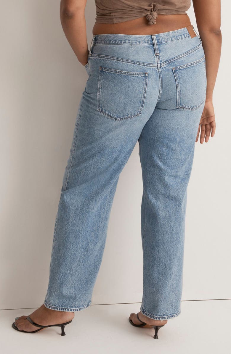 Madewell Low Rise Ripped Baggy Straight Leg Jeans, Alternate, color, 