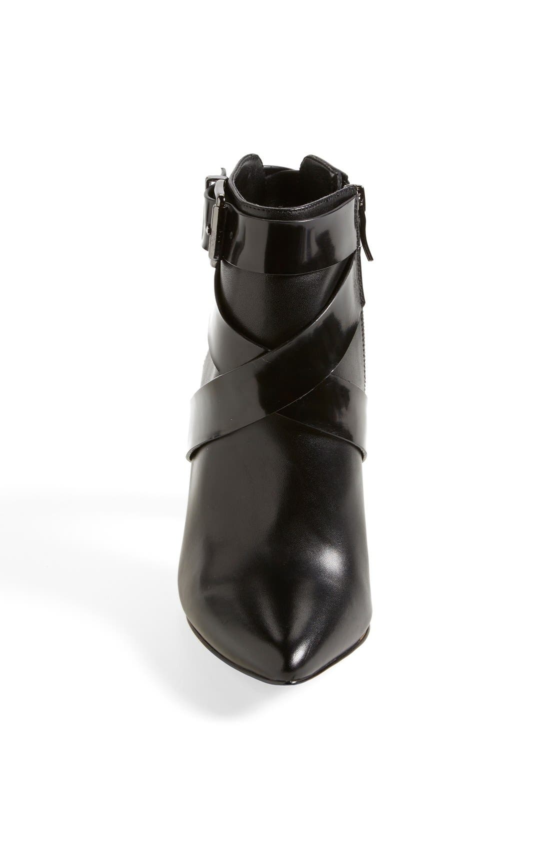 'Jezebelle' Pointy Toe Cutout Bootie, Alternate, color, BLACK