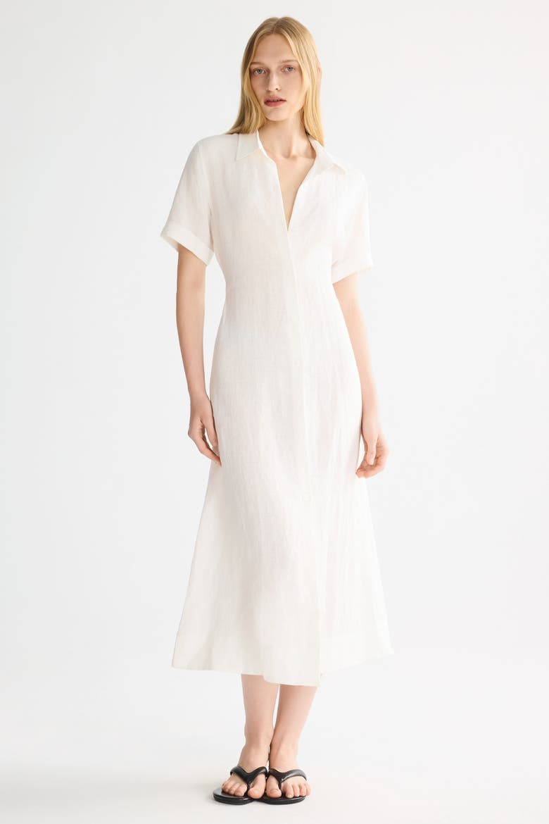 Classic Linen Maxi Dress, Alternate, color, White