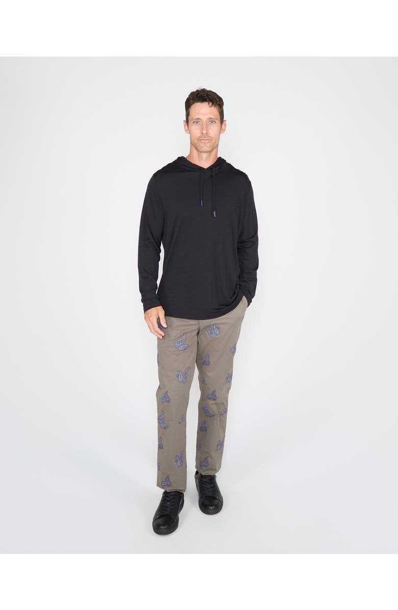 Lords of Harlech Hugo Extra Fine Merino Wool Lightweight Hoodie, Alternate, color, Black