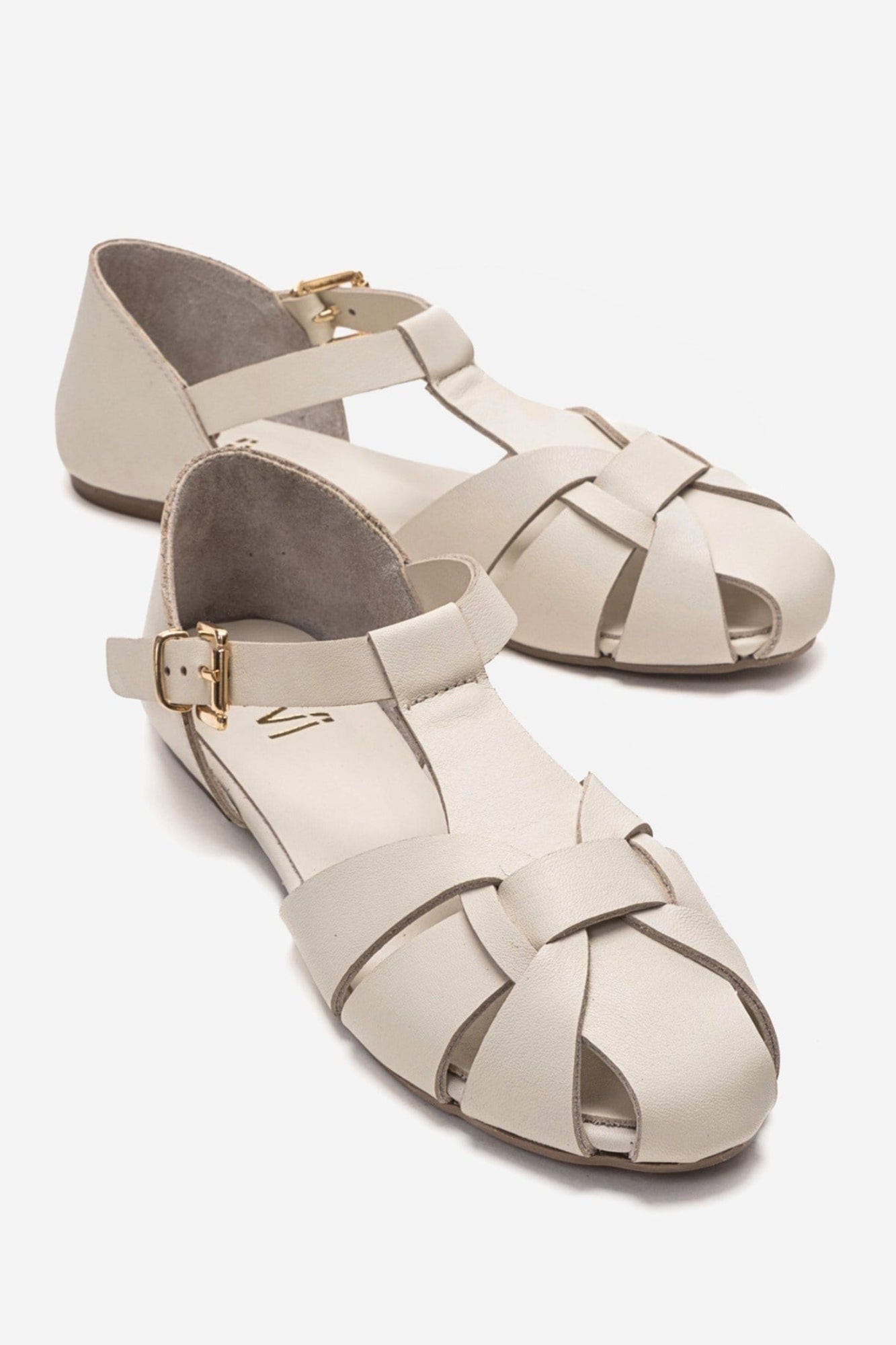 Falina Leather Sandal, Main, color, Ecru