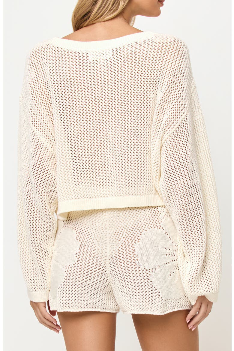 Island Time Open Stitch Cover-Up Sweater, Alternate, color, CREAM