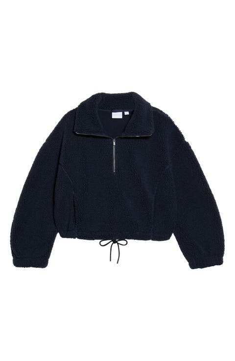 Faux Shearling Half Zip Pullover
