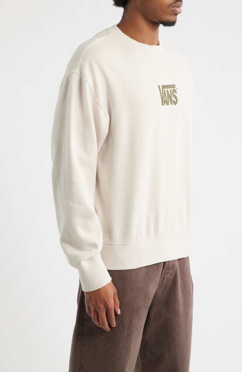 Vans Logo Cotton Graphic Crewneck Sweatshirt, Alternate, color, Oatmeal