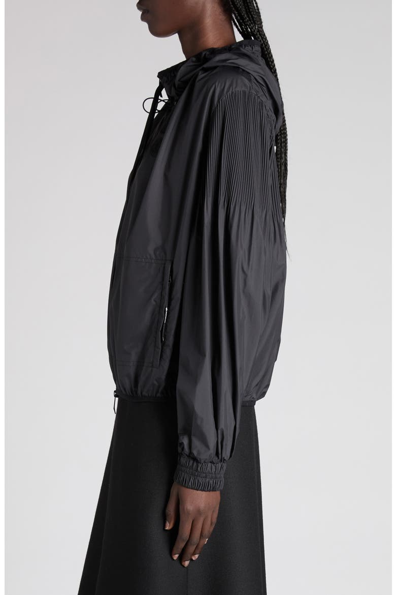 Auxonne Pleated Windbreaker, Alternate, color, BLACK