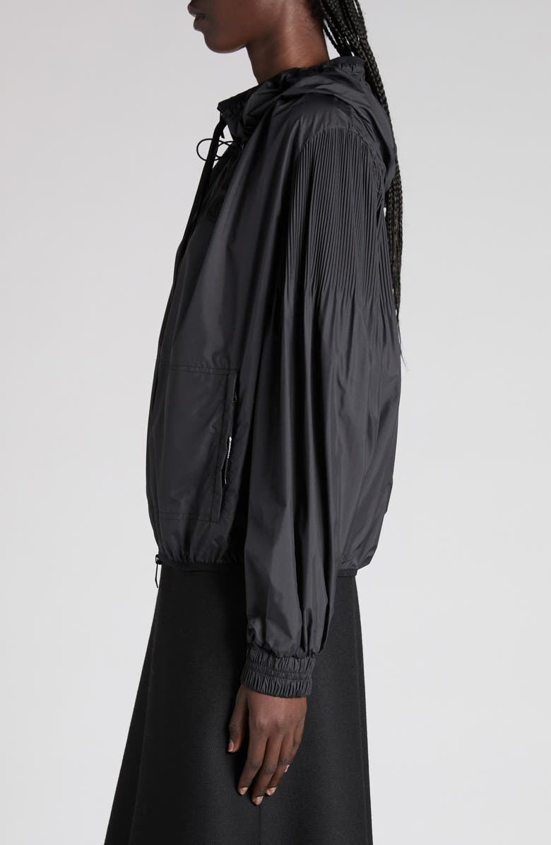 Moncler Auxonne Pleated Windbreaker, Alternate, color, Black