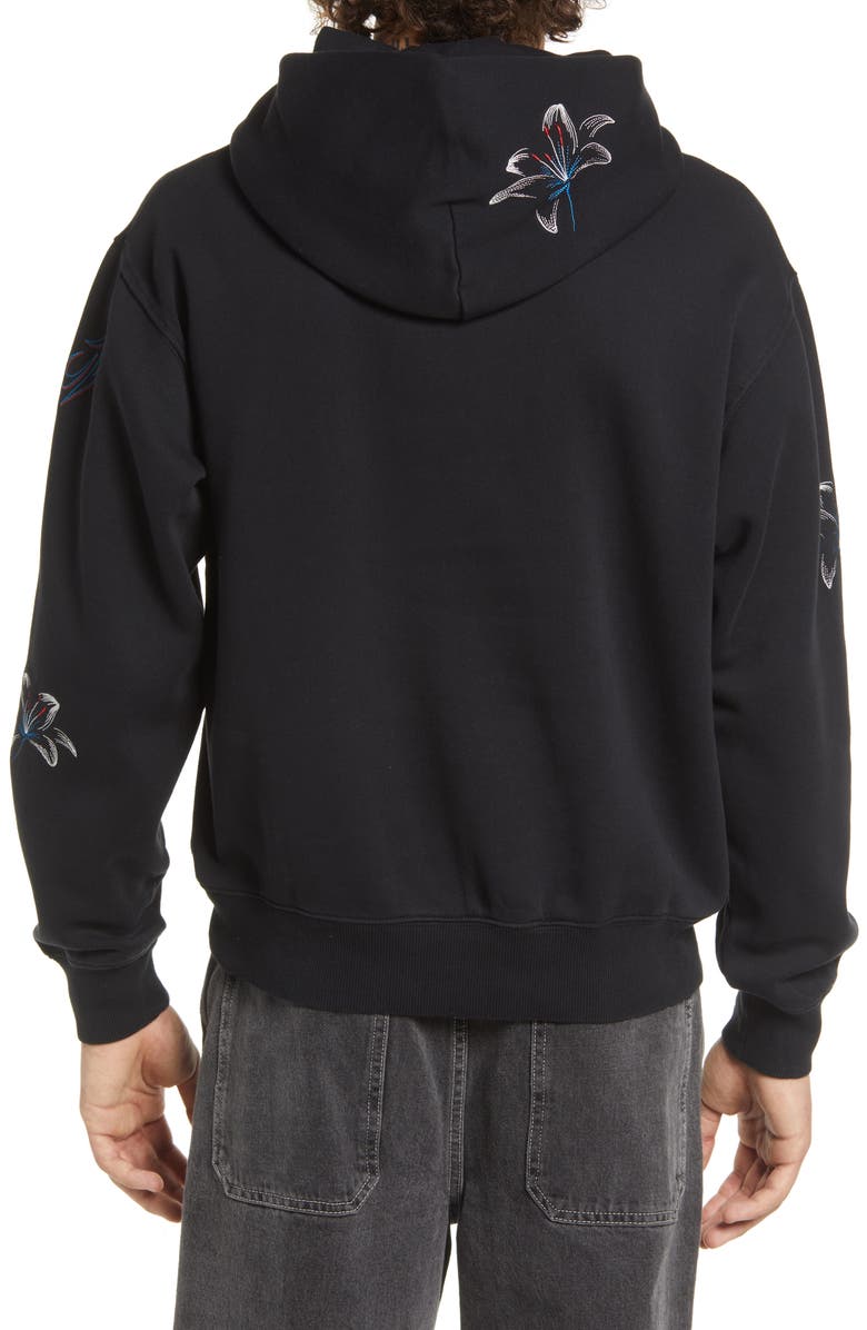 JUNGLES Embroidered Flower Hoodie, Alternate, color, 