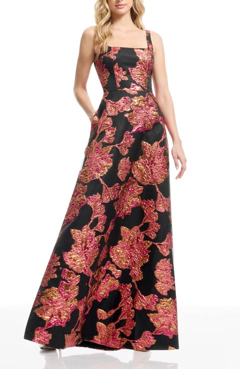 Vienna Jacquard Sleeveless Gown