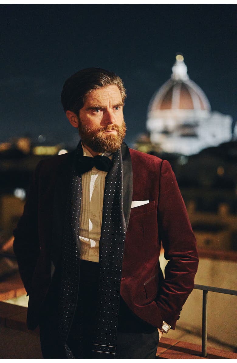 Elizabetta Savona - Slim Silk Scarf for Men, Alternate, color, 