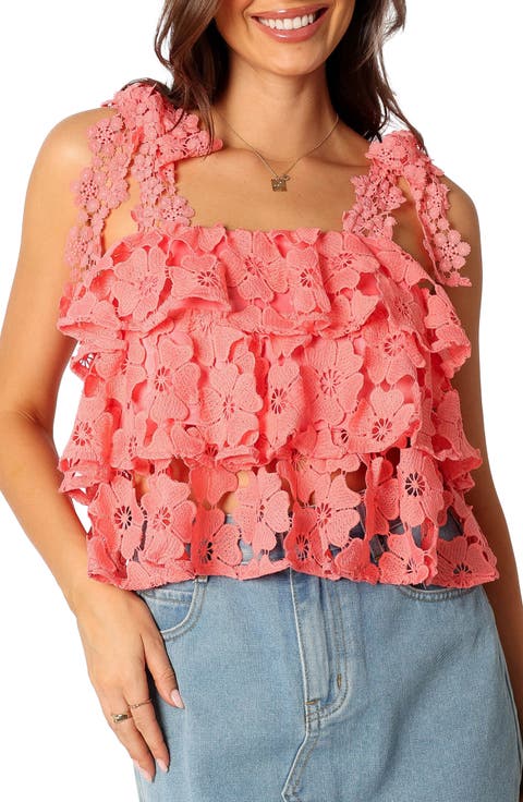 Neva Floral Lace Tiered Tank