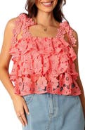 Petal & Pup Neva Floral Lace Tiered Tank
