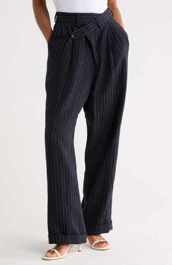 R13 Triple Pleated Crossover Linen Pants