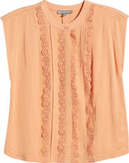 Wit & Wisdom Embellished Cap Sleeve Button-Up Shirt