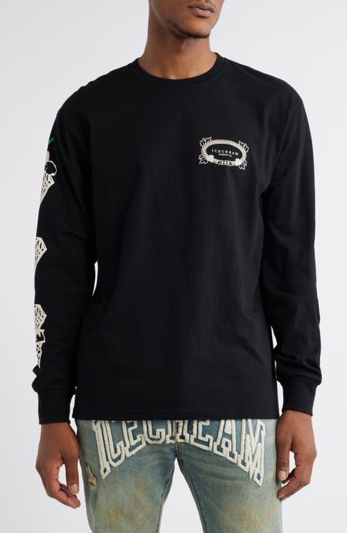 ICECREAM GFH/GFW Logo Long Sleeve Graphic T-Shirt in Black 