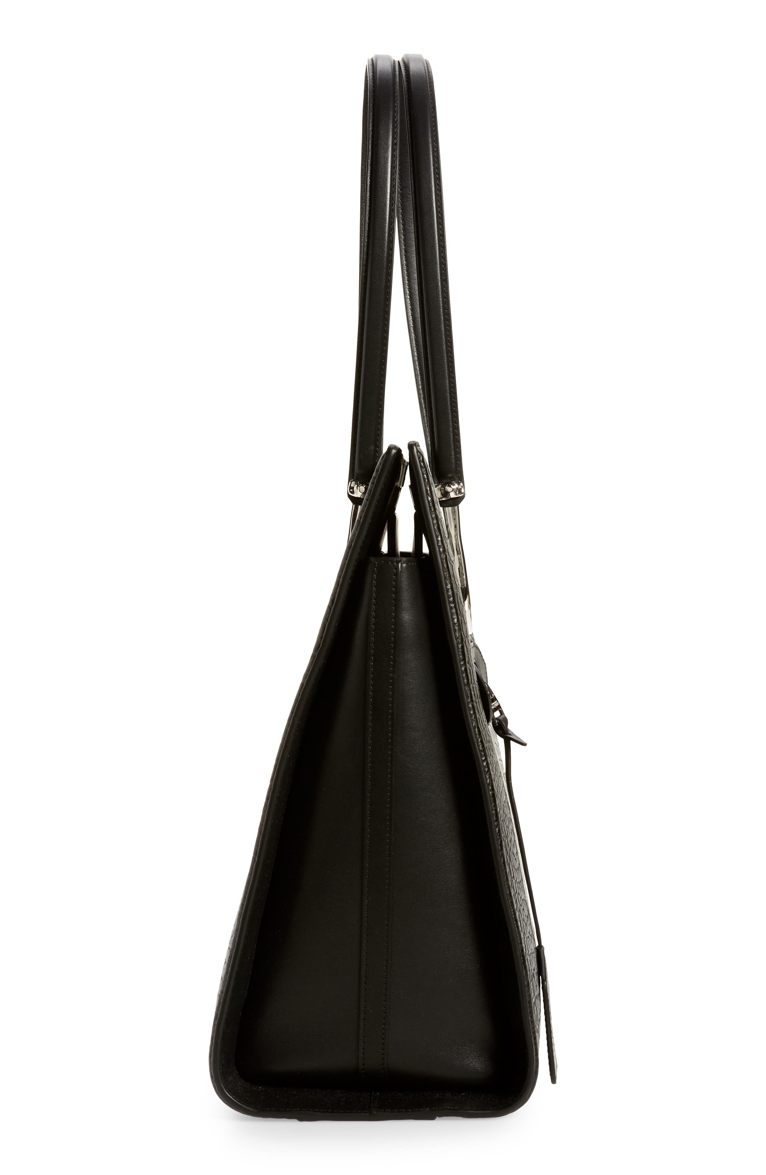 McQueen Alexander McQueen The Tall Story Croc Embossed Leather Tote, Alternate, color, 