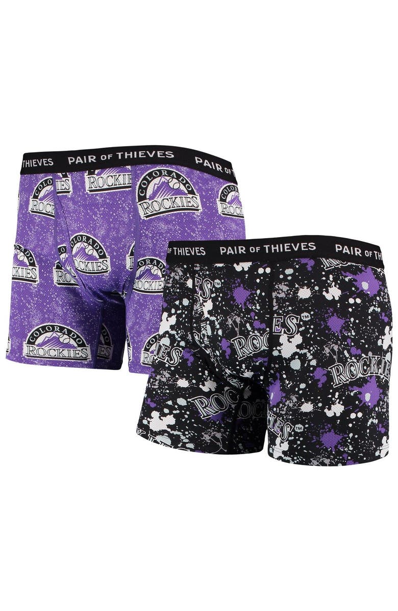 Pair of Thieves Men's Pair of Thieves Black/Purple Colorado Rockies Super Fit 2-Pack Boxer Briefs Set, Main, color, Black