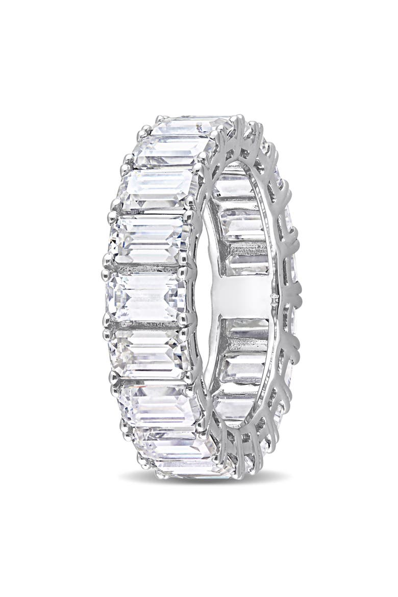 Moissanite Emerald Eternity Ring 14k White Gold, Alternate, color, 14k White Gold