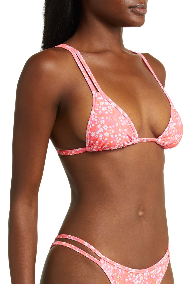 Strappy Bralette Bikini Top, Alternate, color, CORAL CRUSH