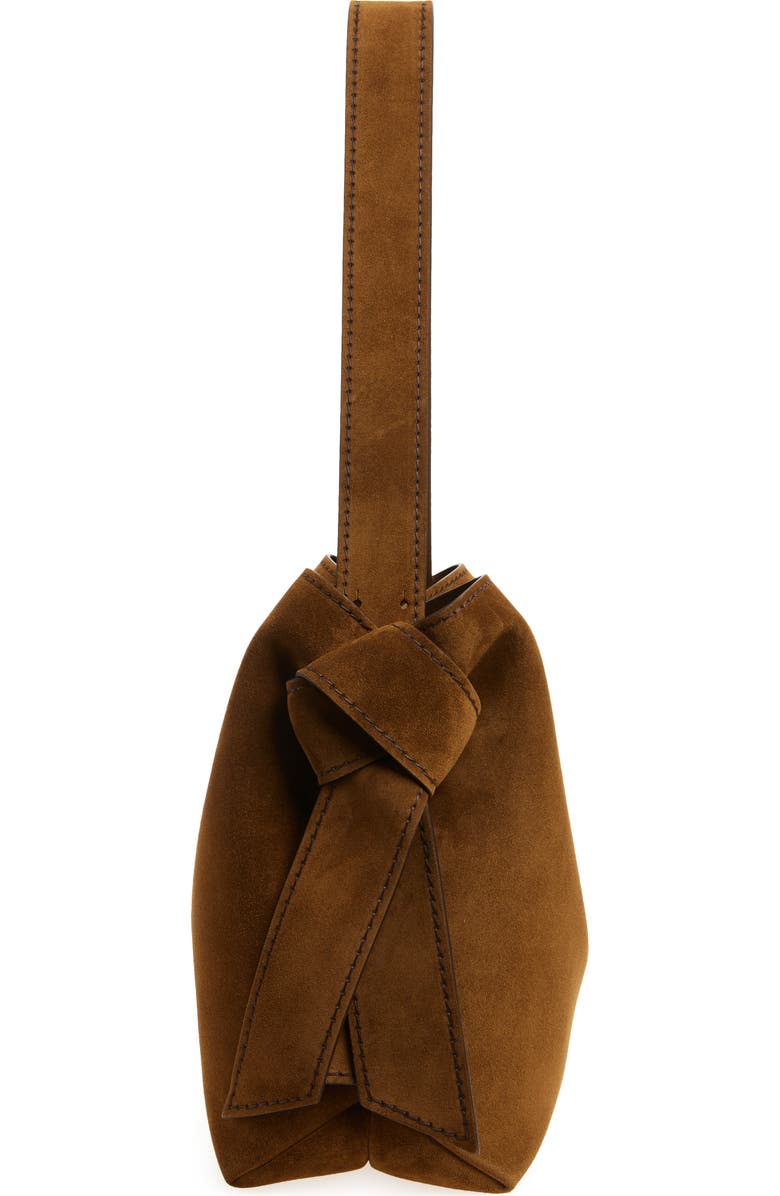 Acne Studios Midi Musubi Suede Shoulder Bag, Alternate, color, Cognac Brown