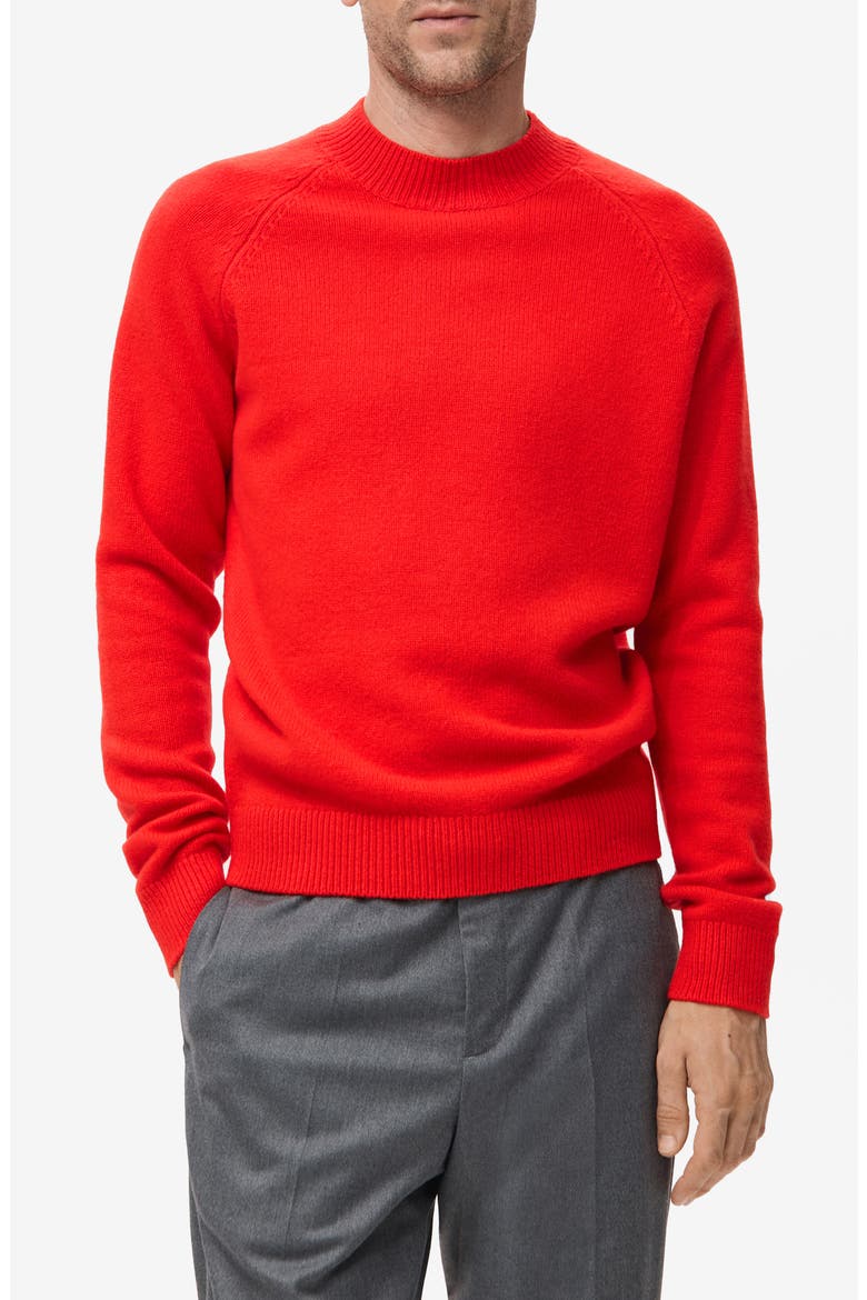 Raglan Sleeve Wool Sweater, Main, color, RED