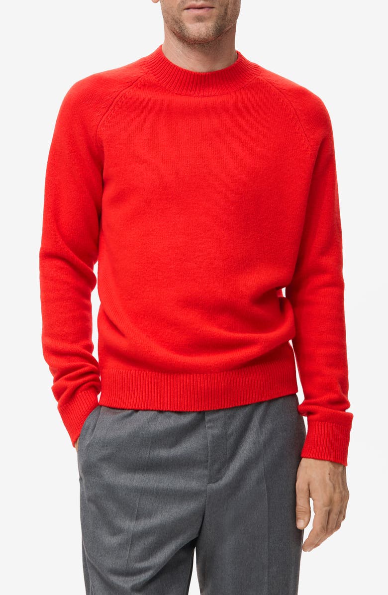 MANGO Raglan Sleeve Wool Sweater, Main, color, Red