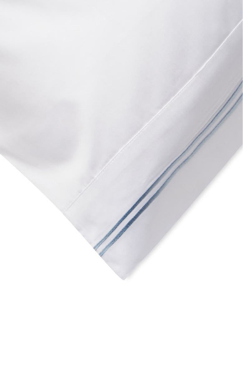 MELANGE HOME Set of 2 Embroidered Stripe 600 Thread Count Cotton Sateen Pillowcases, Alternate, color, Blue