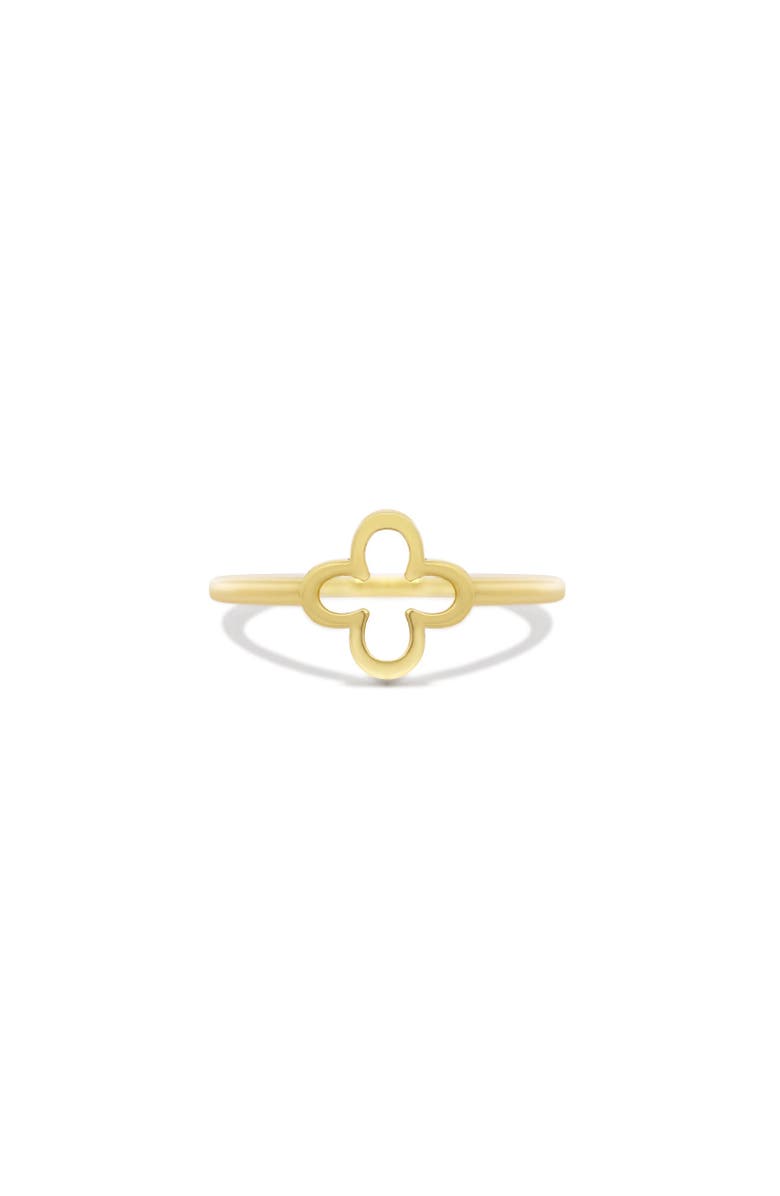 The Lovery Fine Jewelry Gold Open Clover Ring, Main, color,