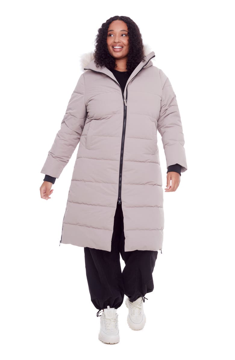 Alpine North KLUANE PLUS SIZE - Vegan Down Ultra Long Winter Parka, Main, color, Light Taupe