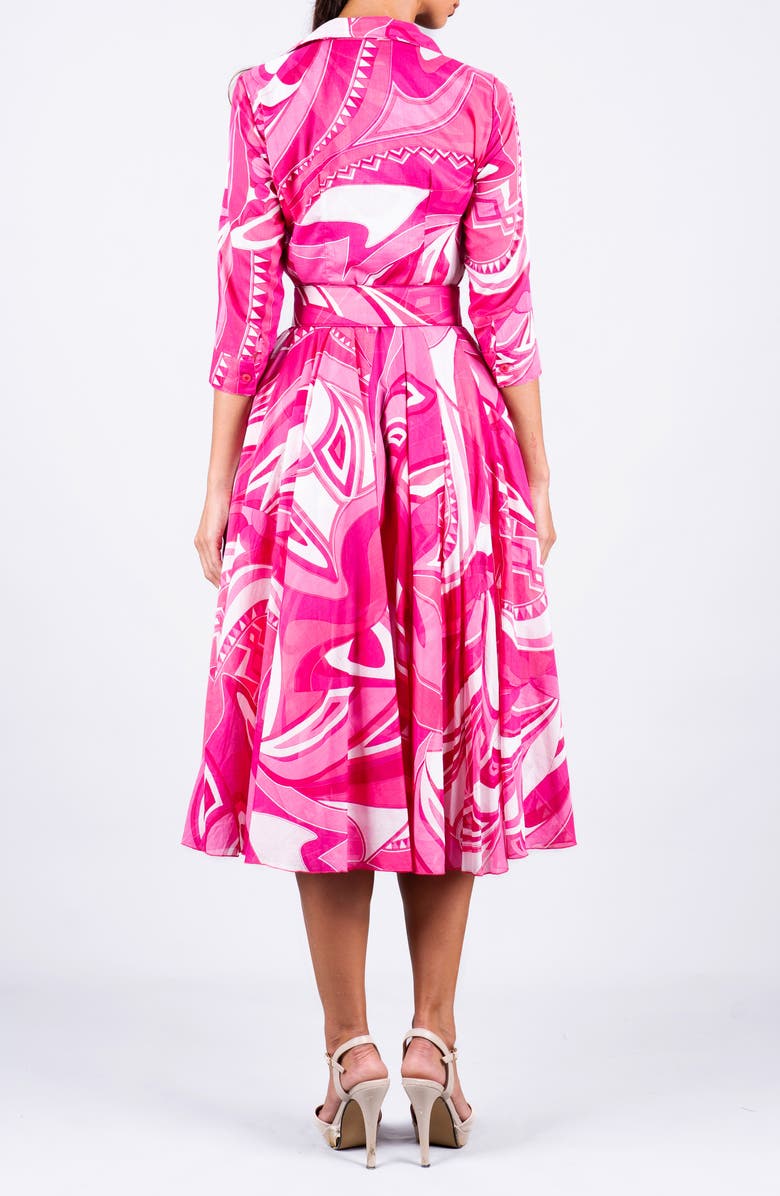 SAMANTHA SUNG A-Line Midi Aster Shirtdress, Alternate, color, Pink