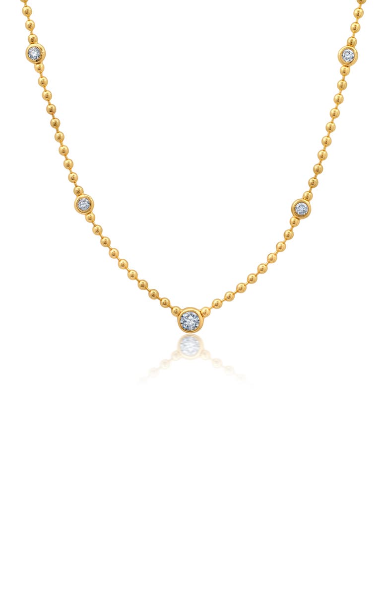 Crislu Cubic Zirconia Station Chain Necklace, Main, color,
