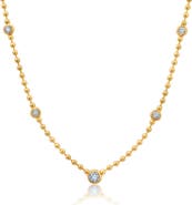 Crislu Cubic Zirconia Station Chain Necklace