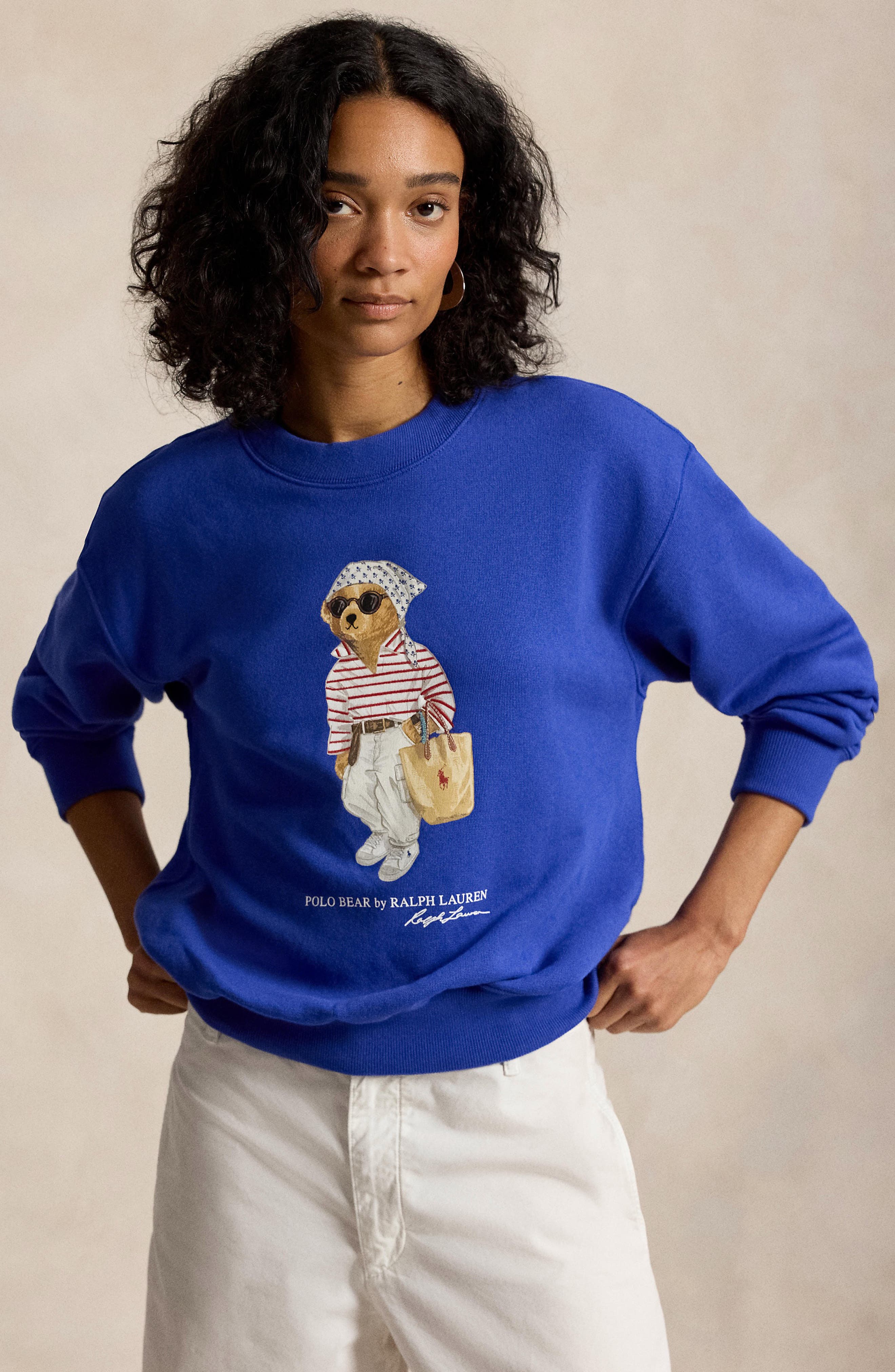 Polo Bear Lightweight Fleece Graphic Sweatshirt (Women) | Nordstrom