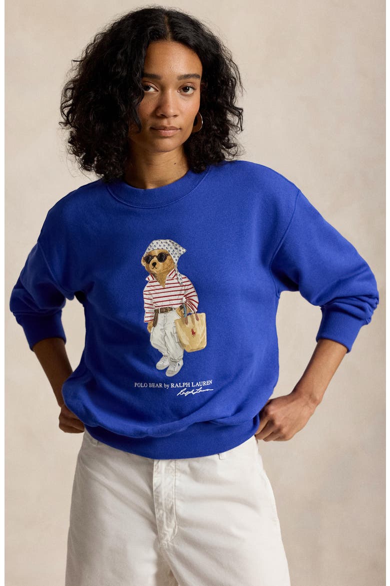Polo Bear Lightweight Fleece Graphic Sweatshirt, Alternate, color, GALA BLUE
