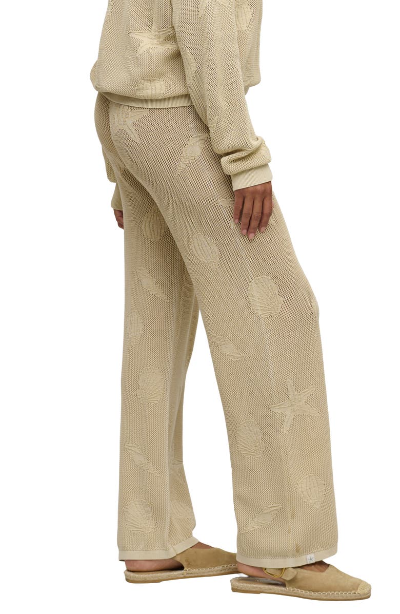 Barefoot Dreams<sup>®</sup> Shell Jacquard Sheer Cotton Pajama Pants, Alternate, color, Stone