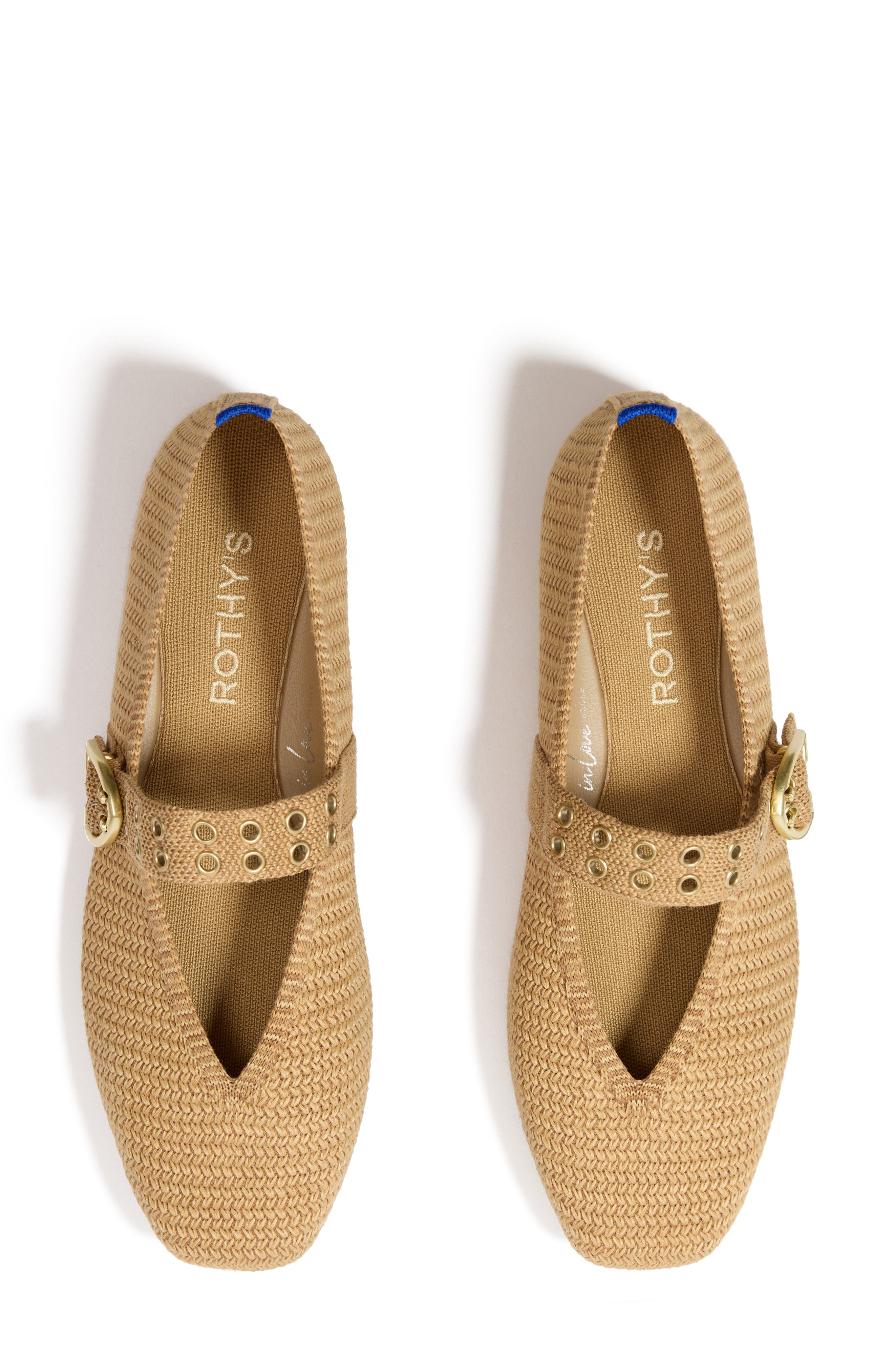 The Max Buckle Mary Jane Flat, Alternate, color, TAN WOVEN