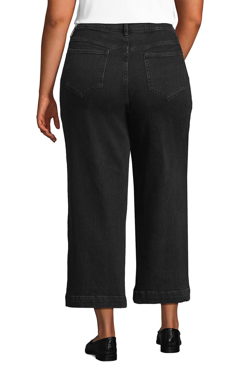 Lands' End Denim High Rise Wide Leg Crop Jeans, Alternate, color, 