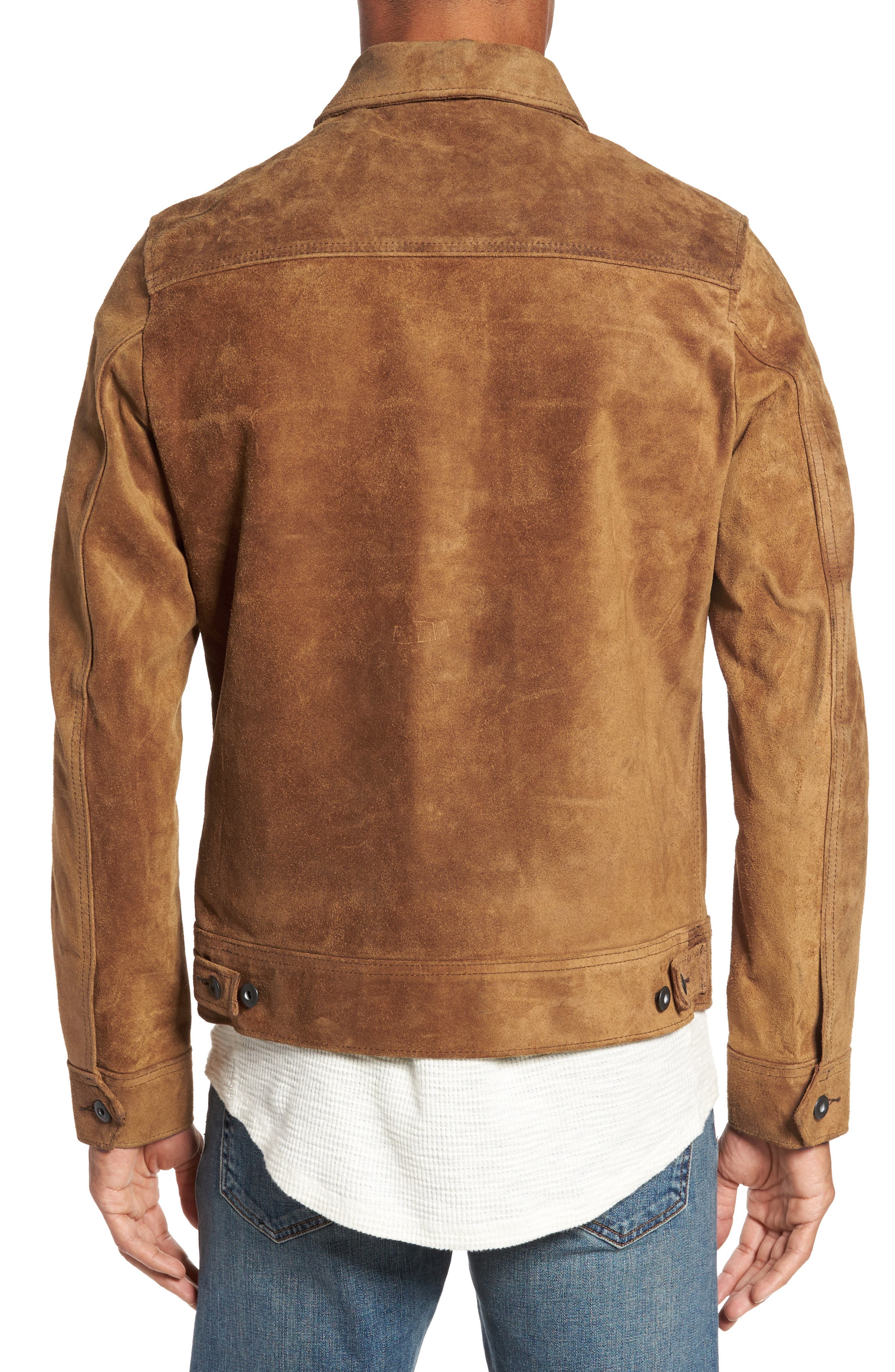 Unlined Rough Out Oiled Cowhide Trucker Jacket - image 2