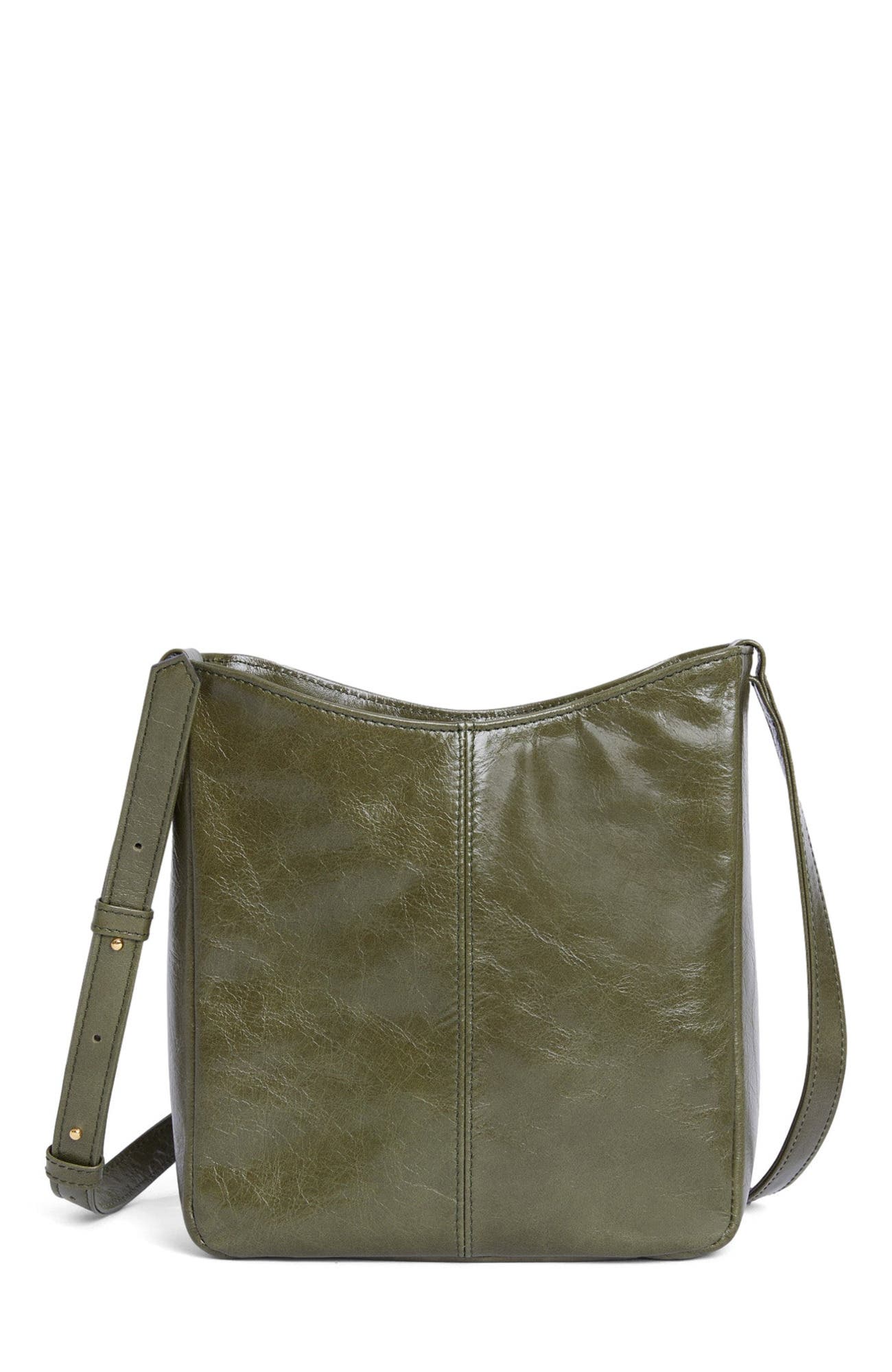 Ruby Adjustable Leather Crossbody, Main, color, Olive