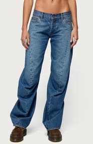 EDIKTED Maiah Low Rise Barrel Jeans