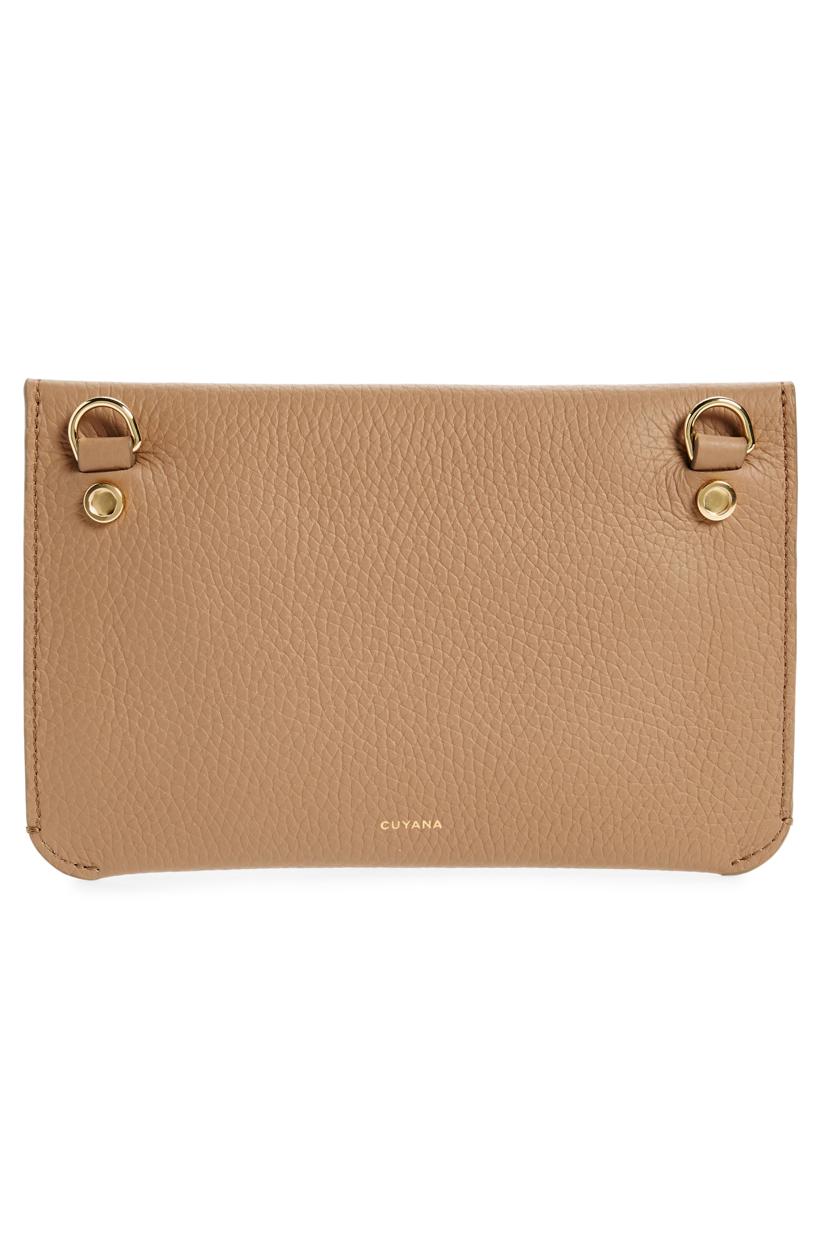 System Leather Clutch, Alternate, color, CAPPUCCINO