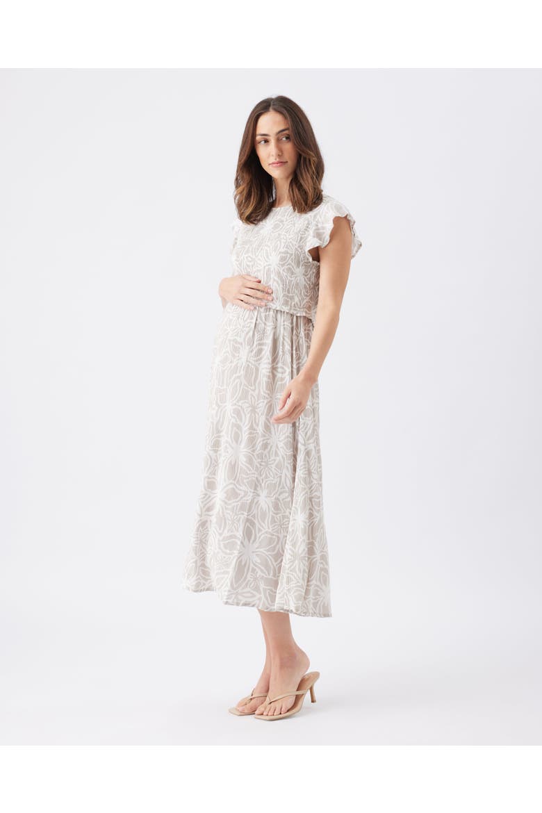 Alona Nursing Dress, Alternate, color, Sand / White