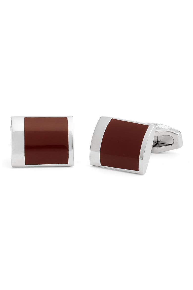 Square Cuff Links, Main, color, BROWN