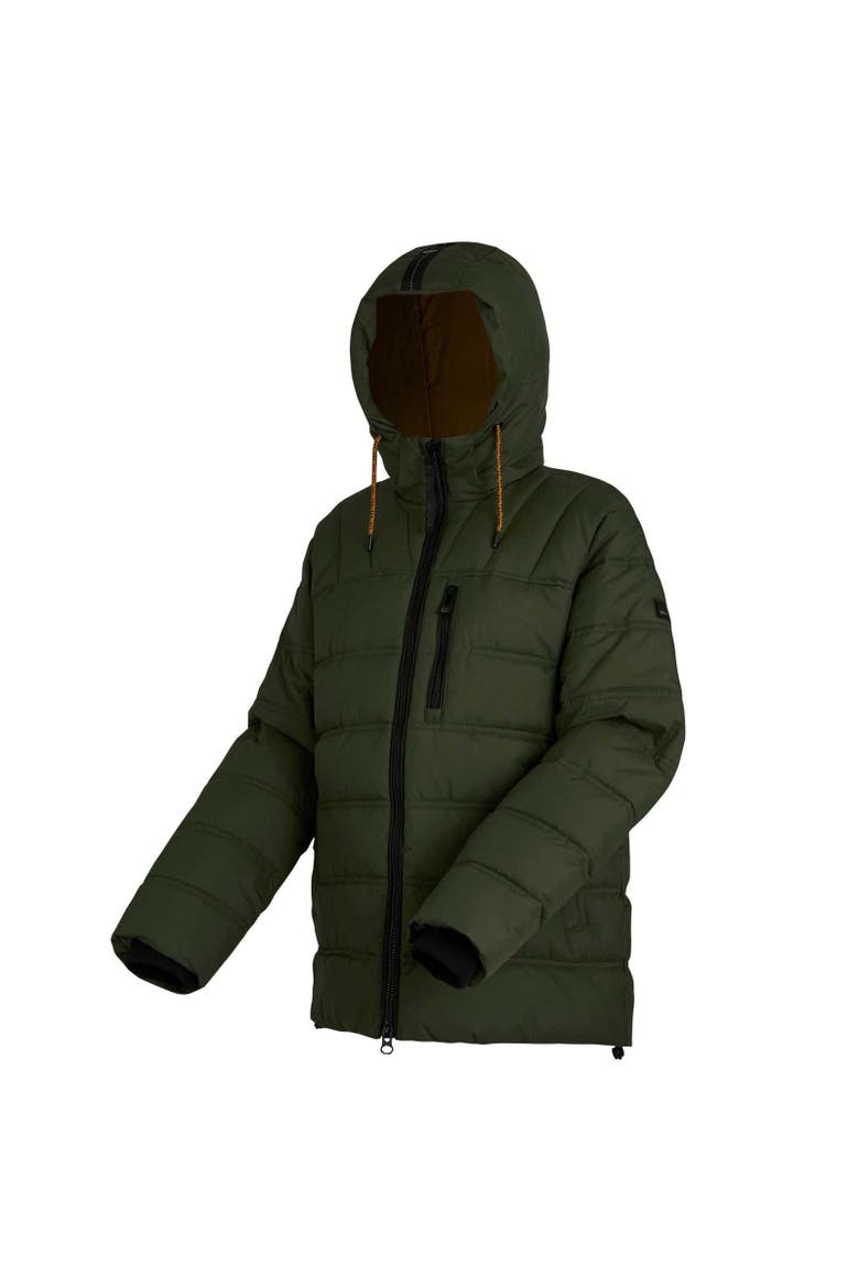 Leeshaw Padded Jacket, Alternate, color, Olive Night and Pumpkin Spice