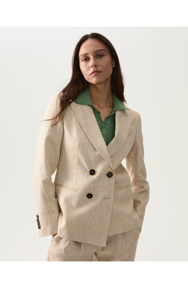 Fortela Bastien Classic Linen Jacket, Alternate, color, Cream
