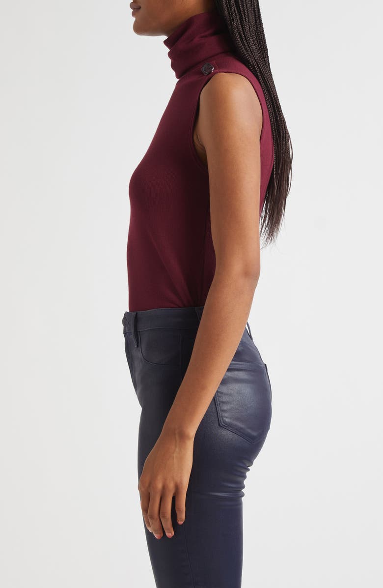 L'AGENCE Ceci Sleeveless Turtleneck Sweater, Alternate, color, Dark Port